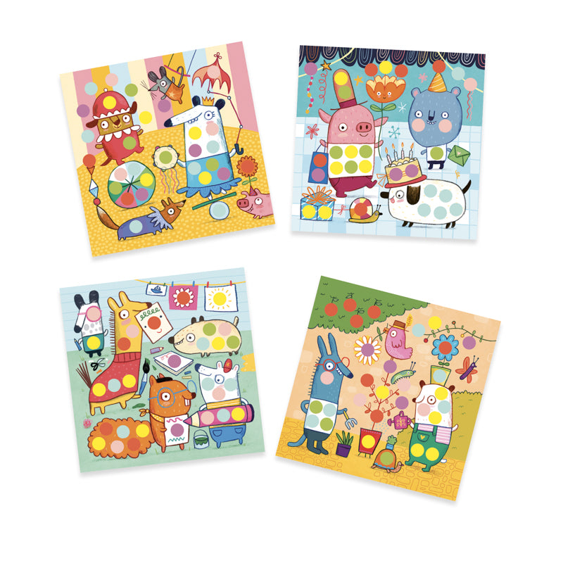 With Coloured Dots Sticker Set