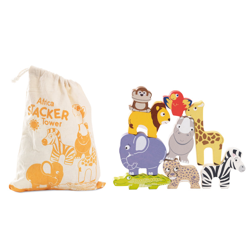 Africa Stacking Animals and Bag - Petilou