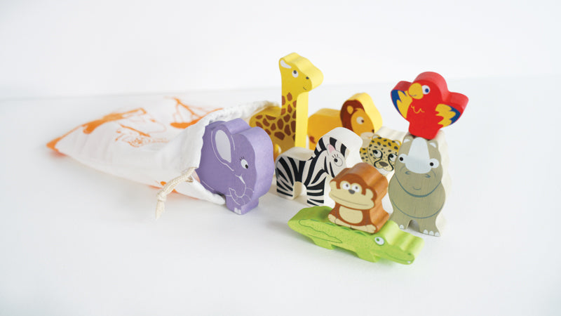 Africa Stacking Animals and Bag - Petilou